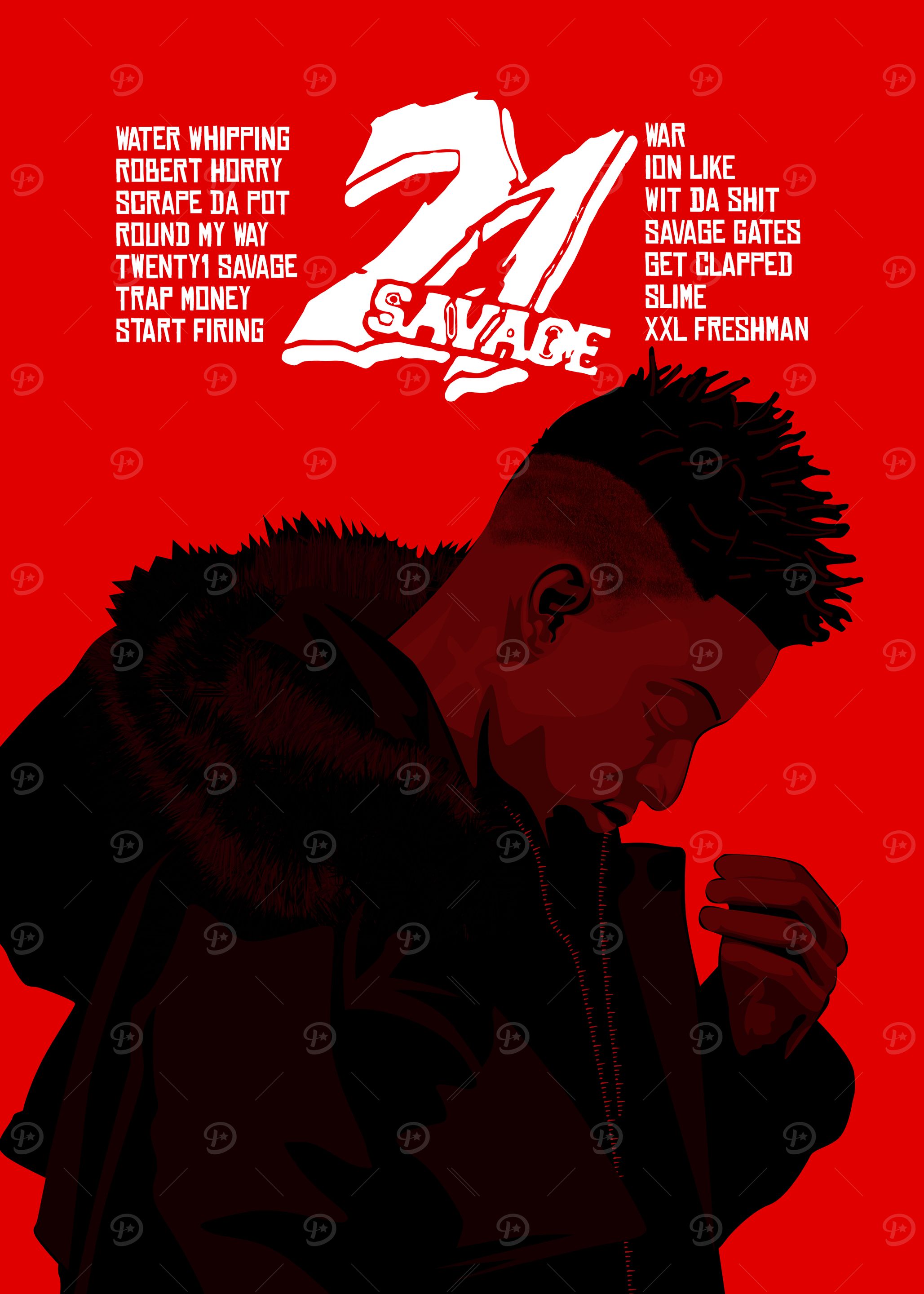 21 Savage Savage season' Poster, picture, metal print, paint by