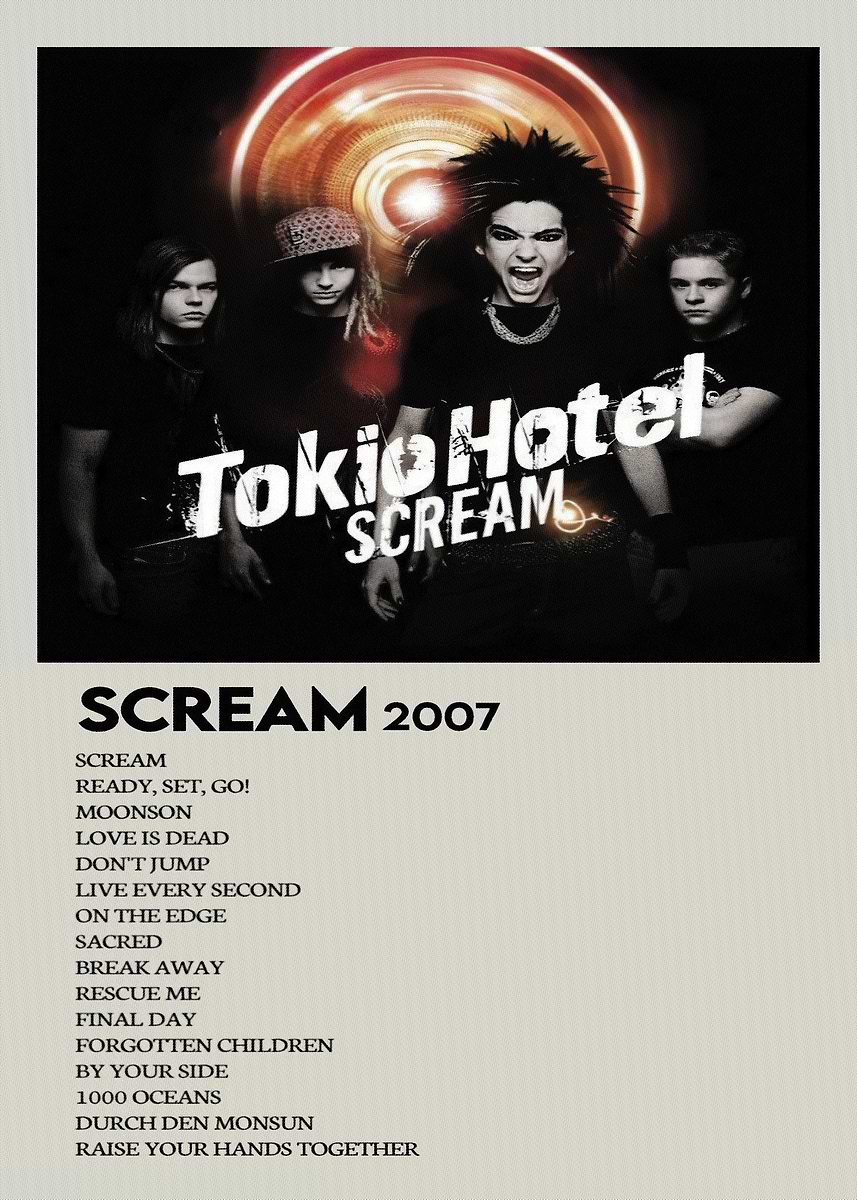 Tokio Hotel Scream Album Cover' Poster, picture, metal print