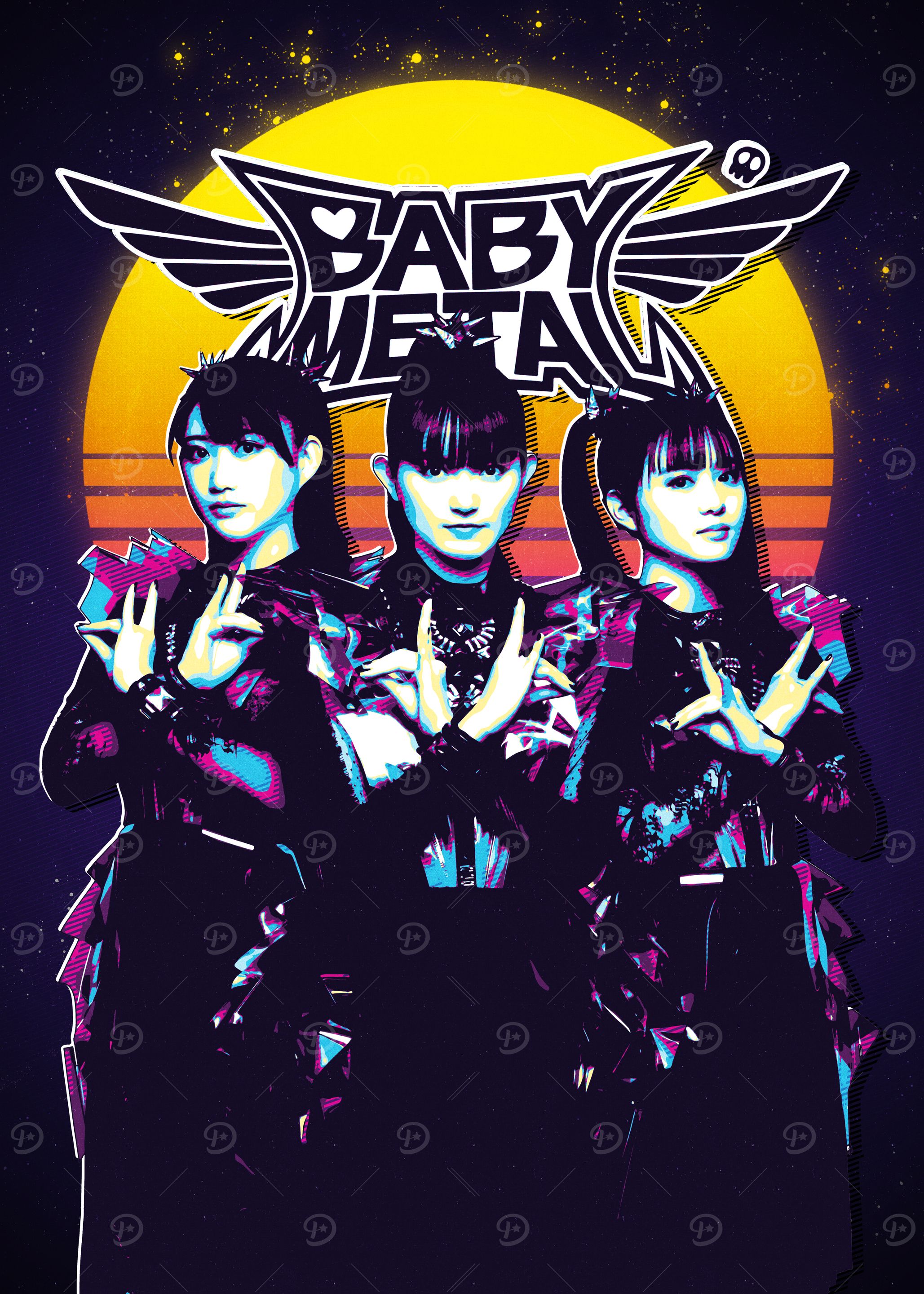 Babymetal Retro' Poster, picture, metal print, paint by Mus Mius