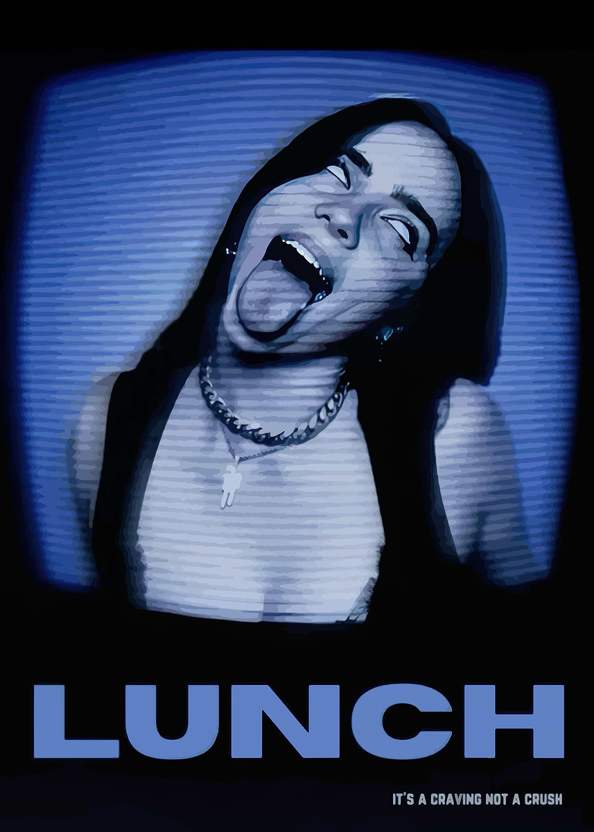 Billie Eilish Lunch Poster' Poster, picture, metal print, paint by