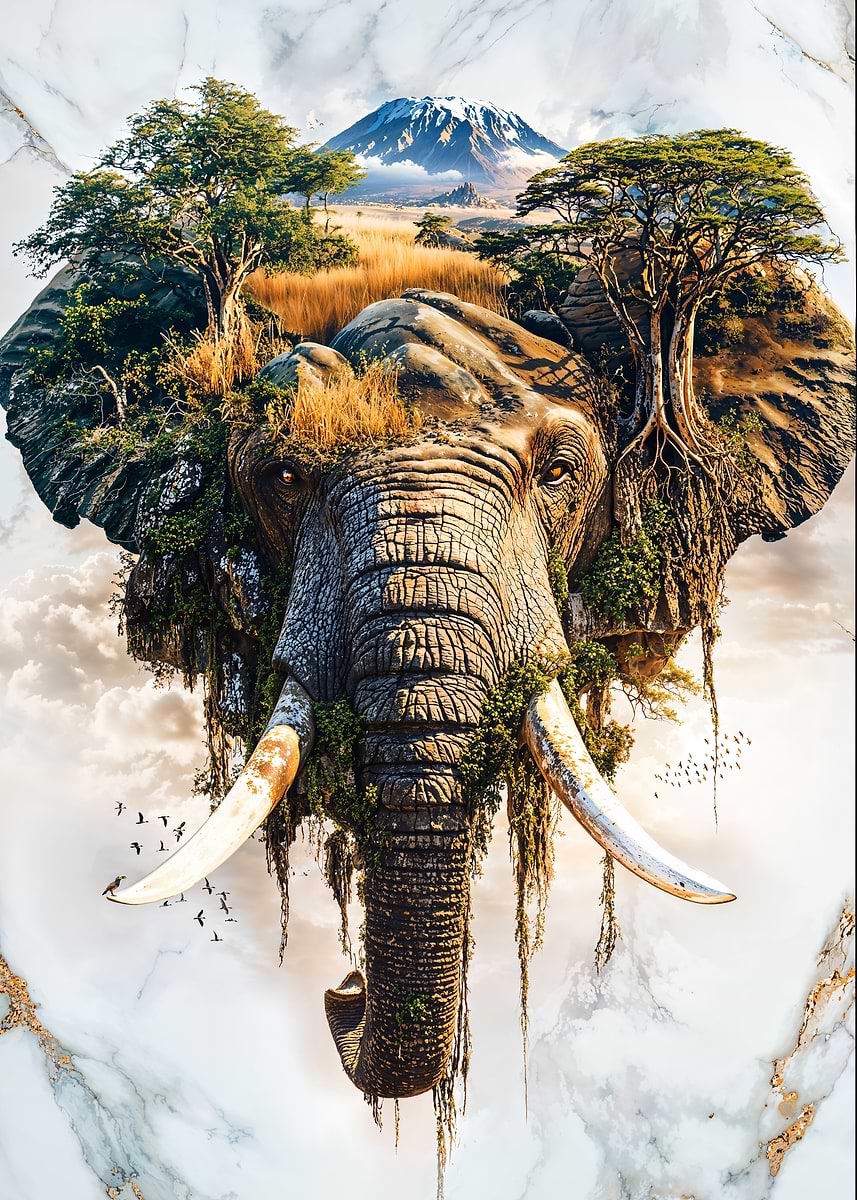 Savannah Sentinel — from the Avatars Of Nature collection, a Pixaverse metal print