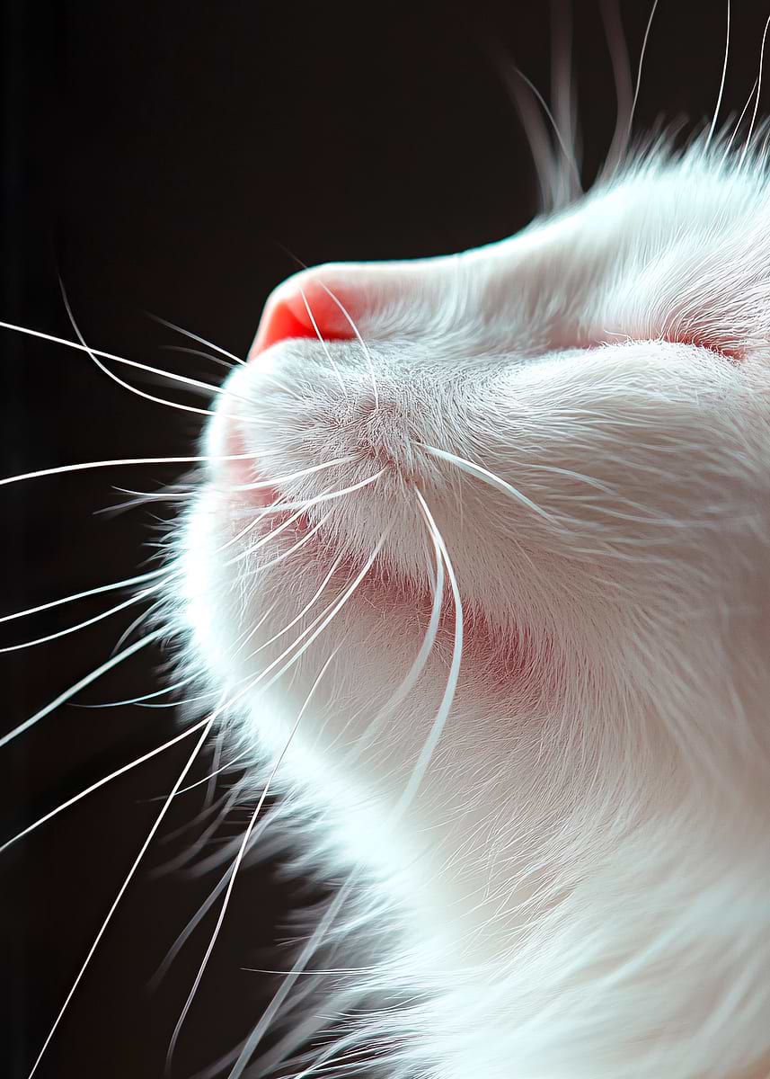 'White Cat Close-Up' Poster, picture, metal print, paint by Leoni ...