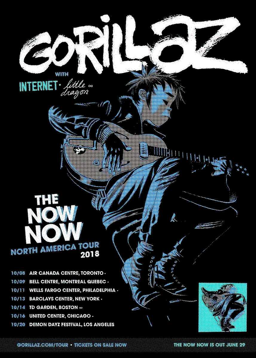 Gorillaz The Now Now Tour Poster' Poster, picture, metal print