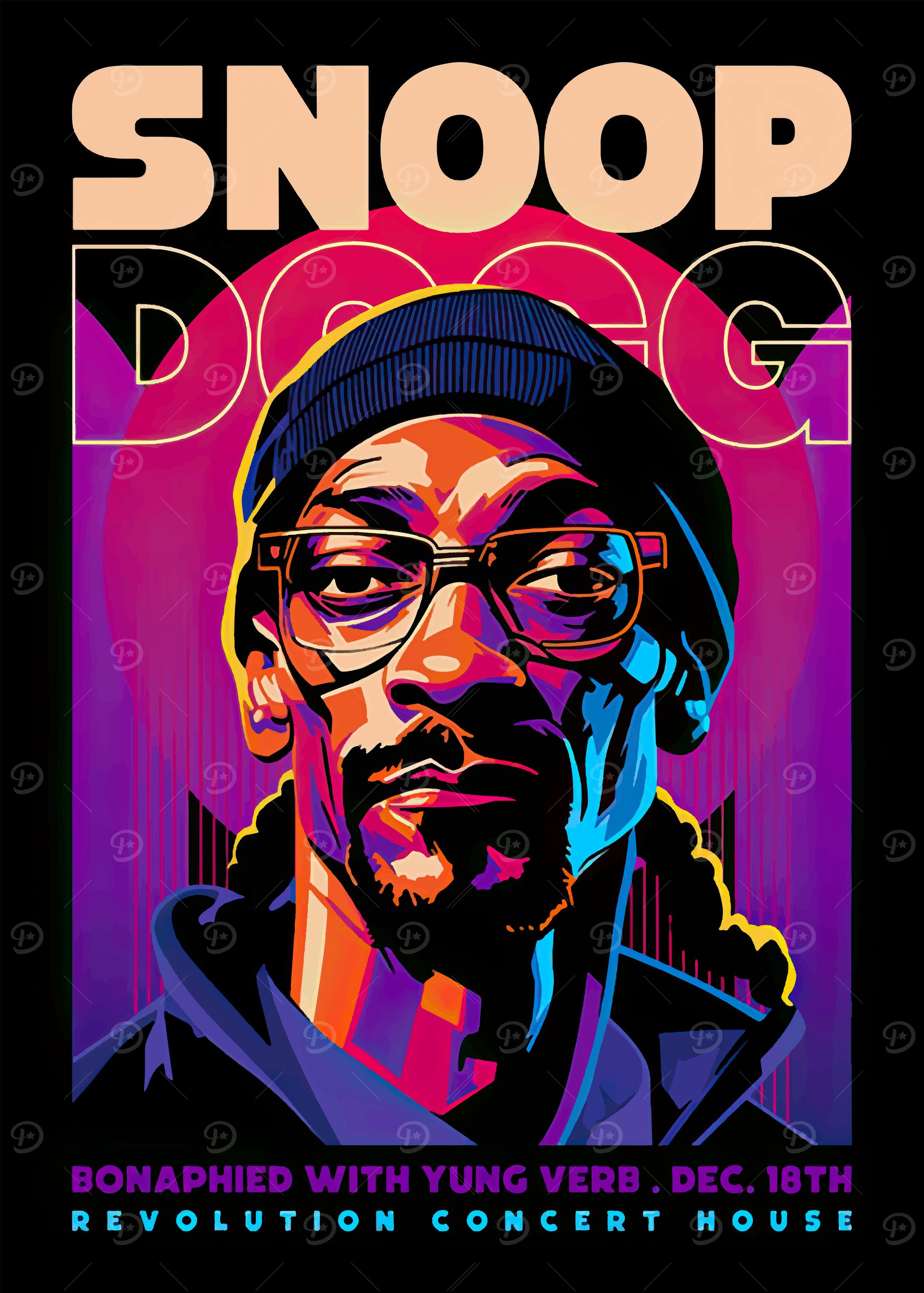 Snoop Dogg Concert Poster' Poster, picture, metal print, paint by