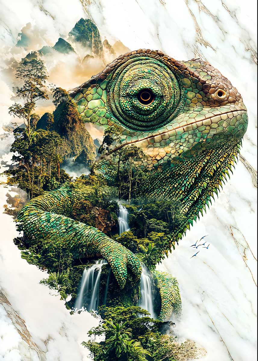 Camouflaged Curiosity — from the Avatars Of Nature collection, a Pixaverse metal print