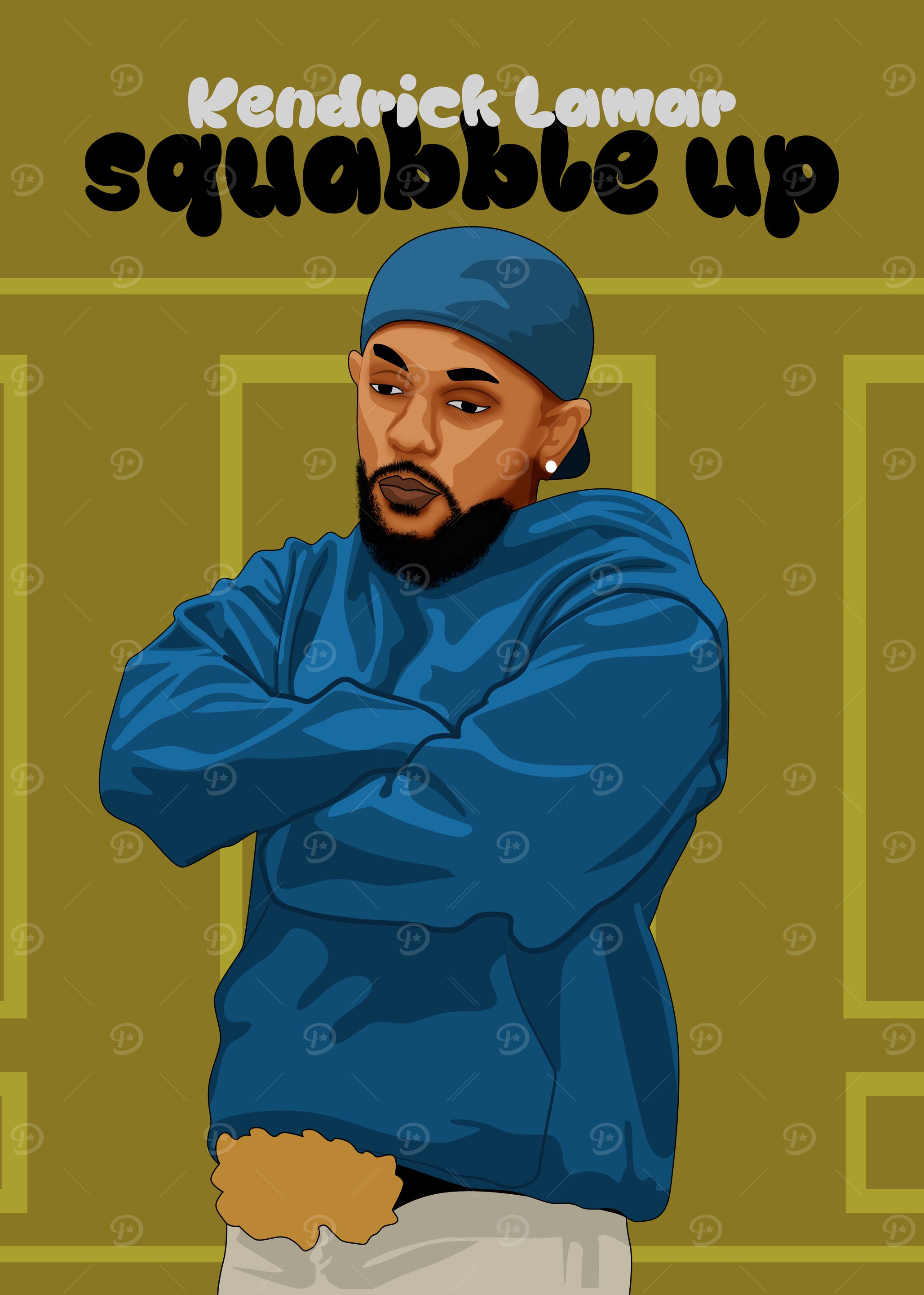 Kendrick Lamar Squabble Up' Poster, picture, metal print, paint by