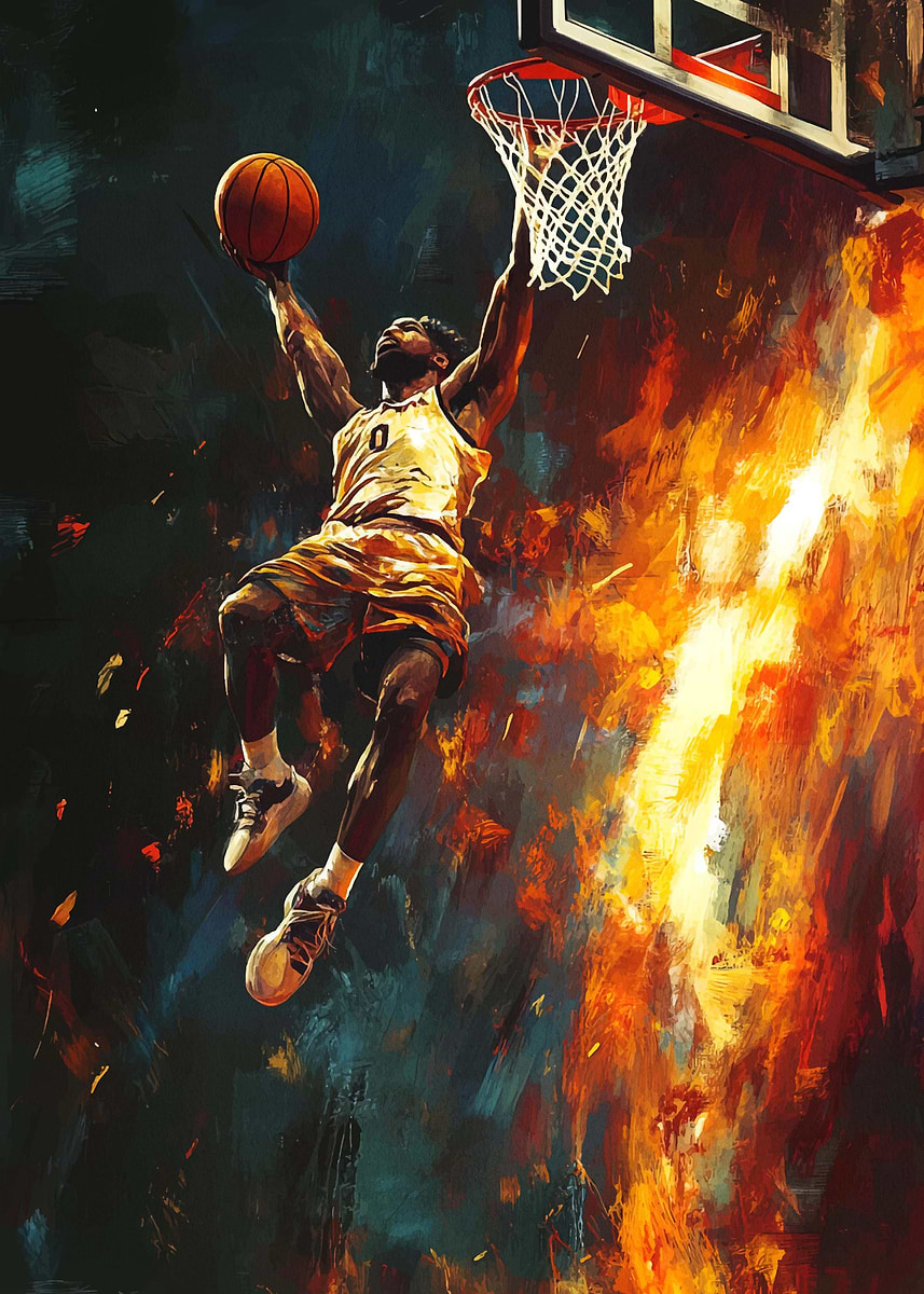 Basketball Dunk Artwork' Poster, picture, metal print, paint by