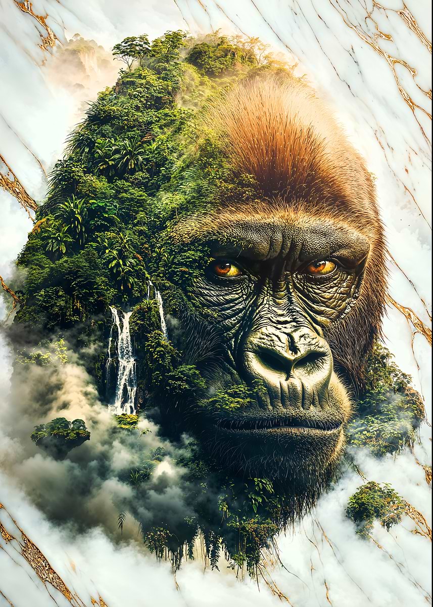 Guardian of the Jungle — from the Avatars Of Nature collection, a Pixaverse metal print