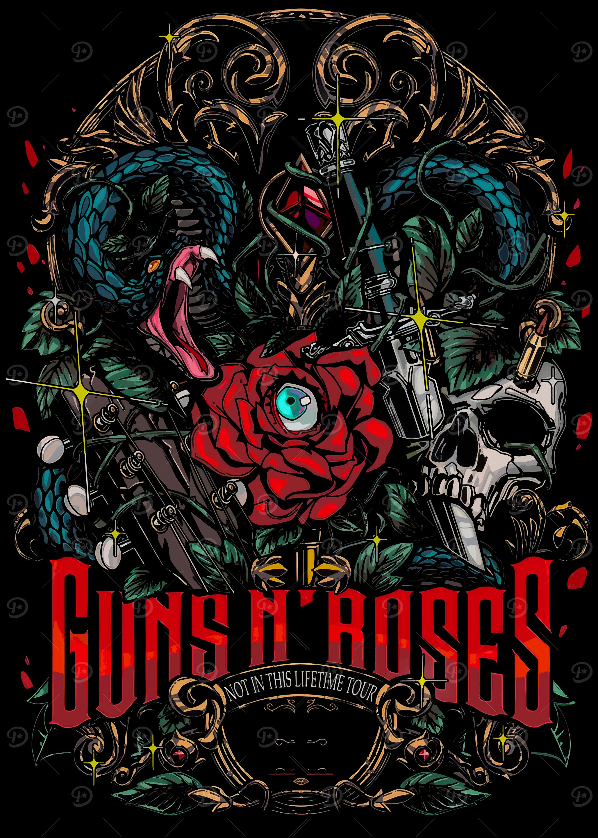 Guns N Roses' Poster, picture, metal print, paint by Yoyo Art