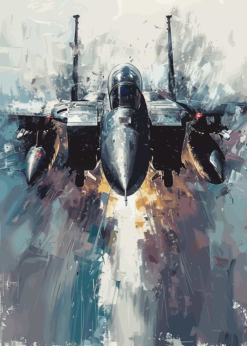 F-15 Eagle Jet Takeoff' Poster, picture, metal print, paint by BS