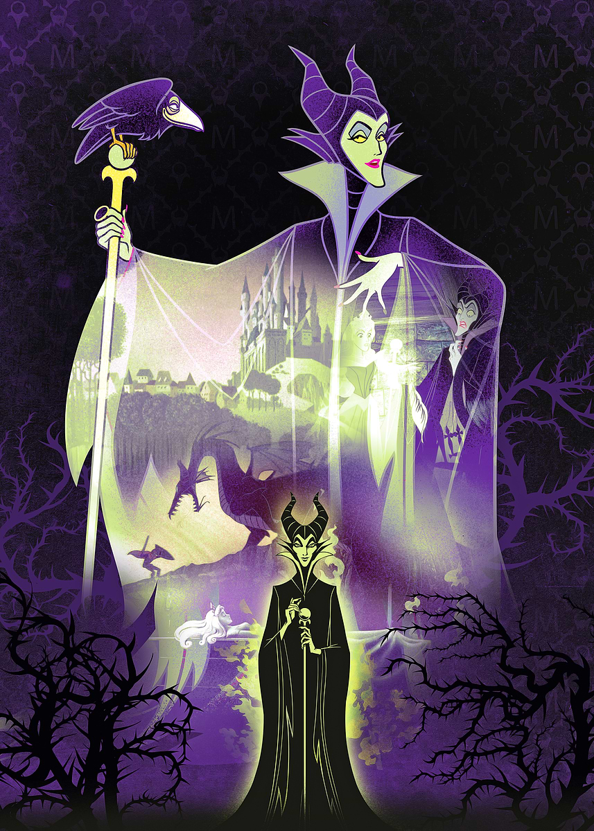 Maleficent Double Exposure' Poster, picture, metal print, paint by