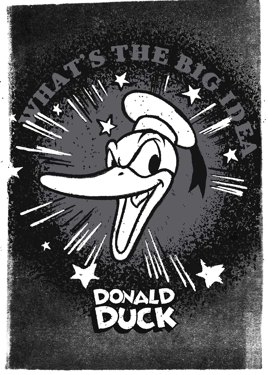 Donald Duck Big Idea' Poster, picture, metal print, paint by