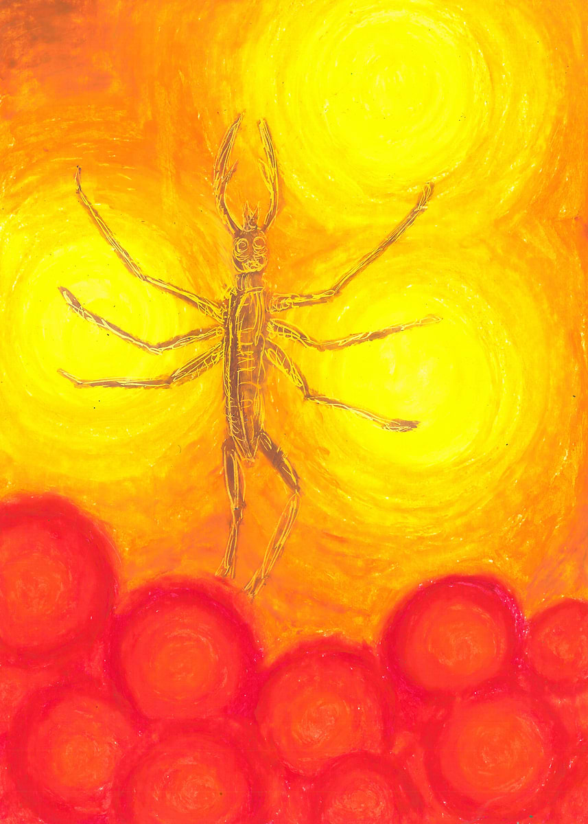 'Abstract Insect in Sunset' Poster, picture, metal print, paint by ...