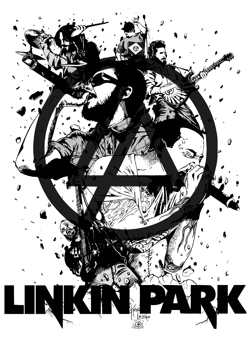 [直筆サイン]Linkin Parkポスター CHESTER BENNINGTON signed Autographed 