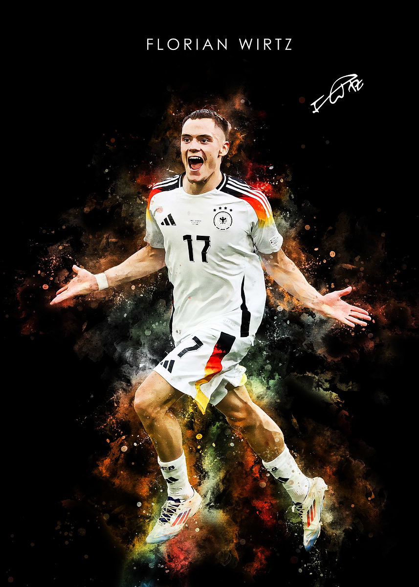 Florian Wirtz Soccer Poster' Poster, picture, metal print, paint