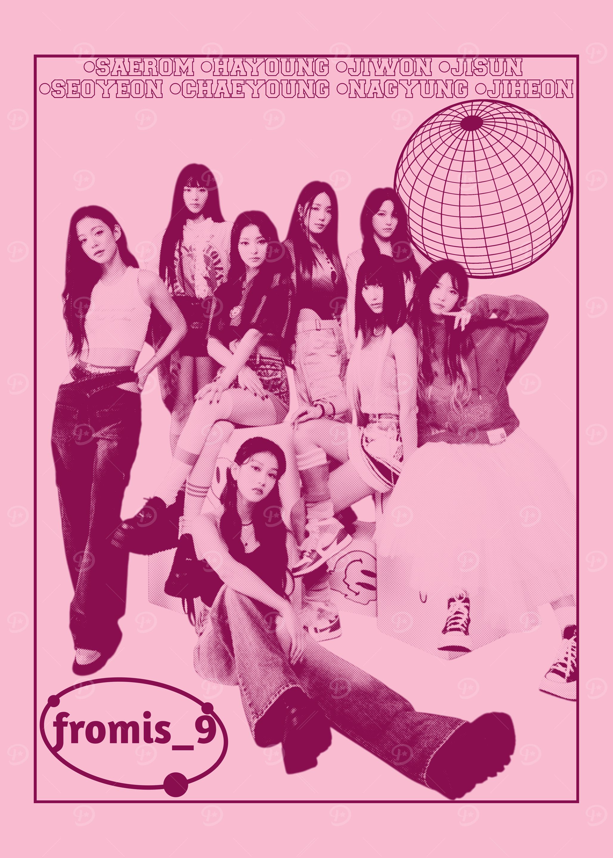 fromis_9 K-Pop Group Photo' Poster, picture, metal print, paint by