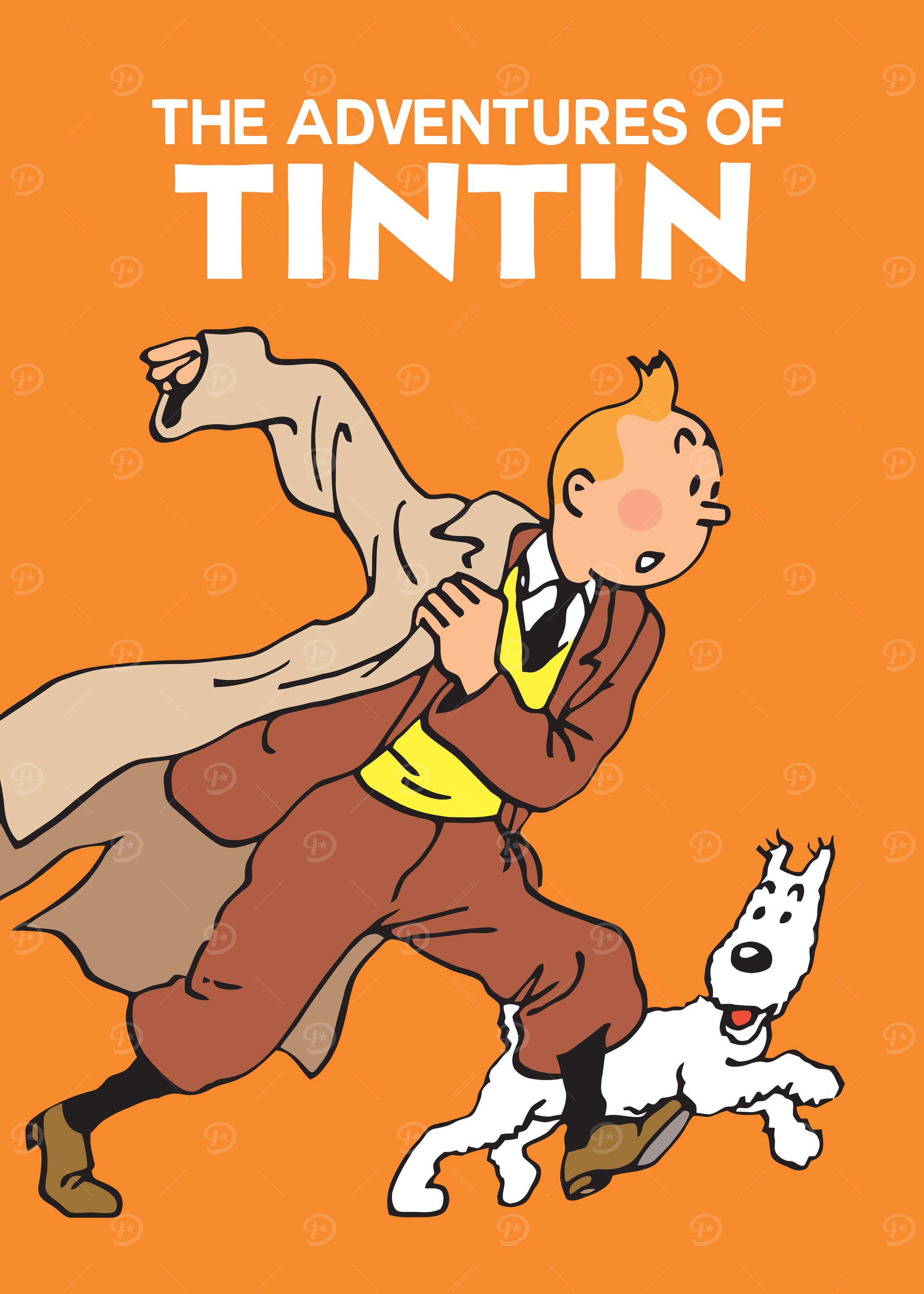 Tintin Adventures Poster' Poster, picture, metal print, paint by