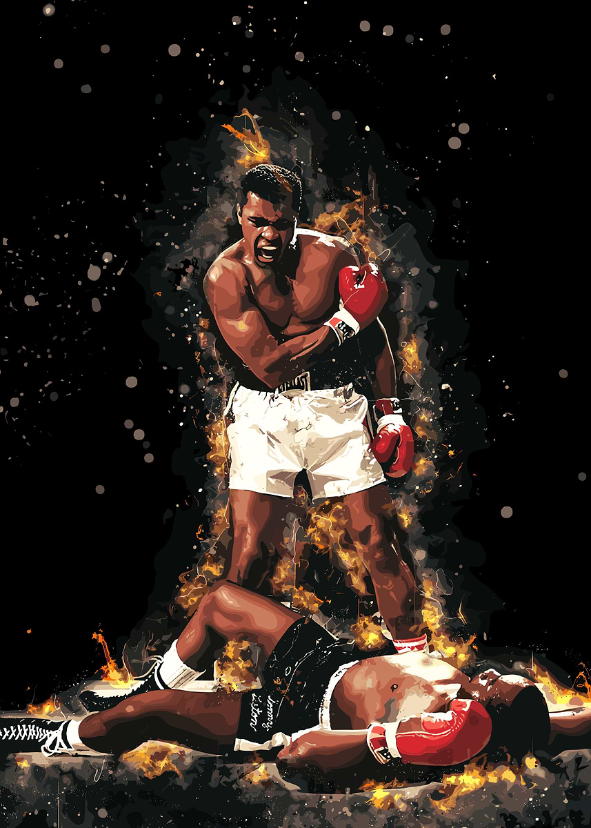 Muhammad Ali Knockout' Poster, picture, metal print, paint by Zee