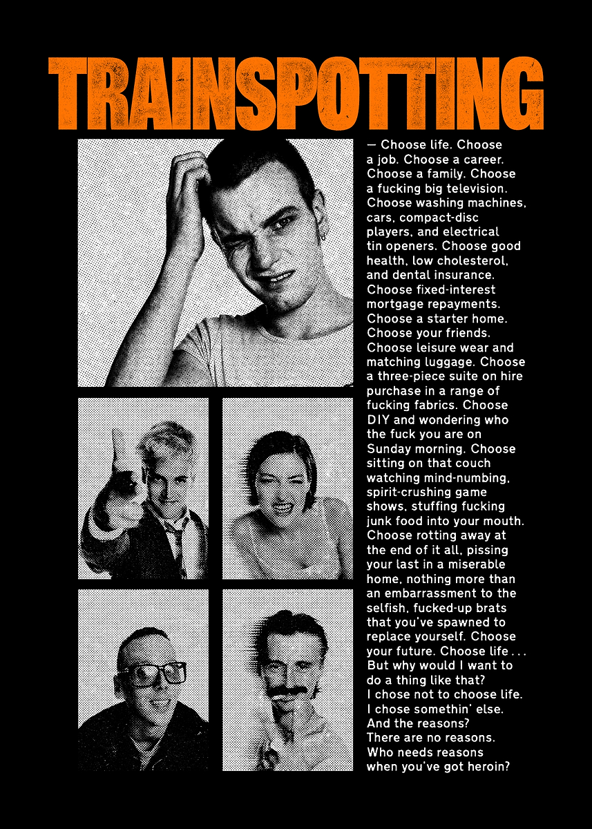 Trainspotting Movie Poster' Poster, picture, metal print, paint by