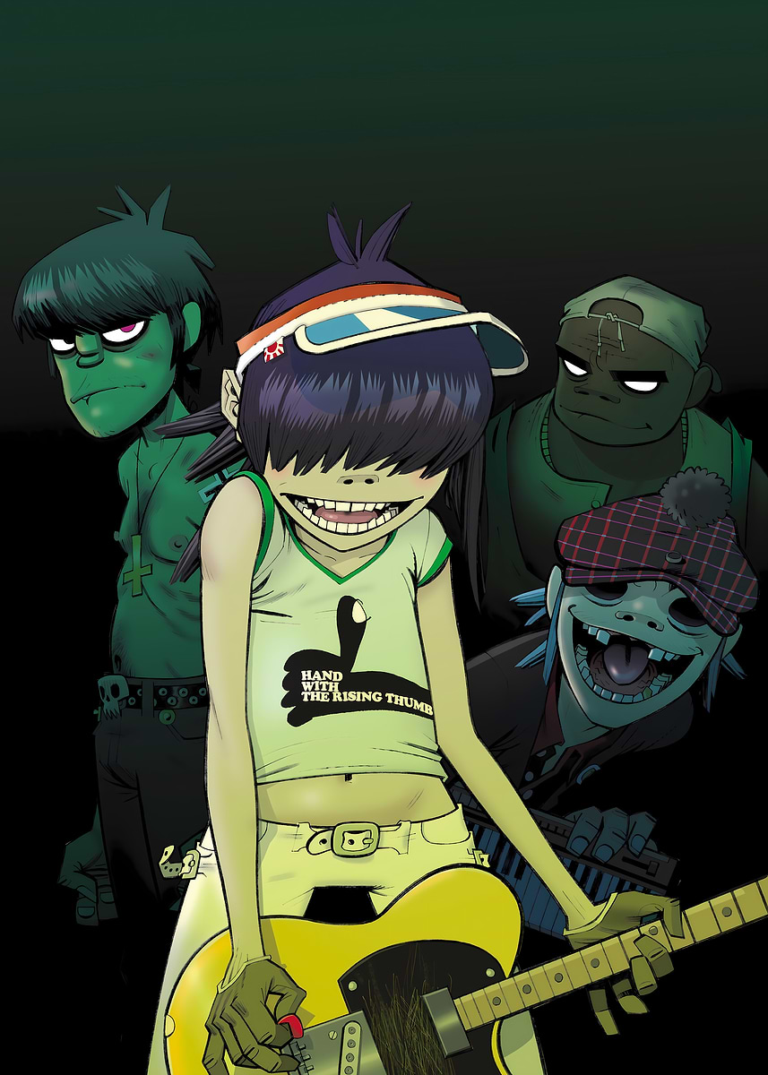 Gorillaz Band Art' Poster, picture, metal print, paint by hendra