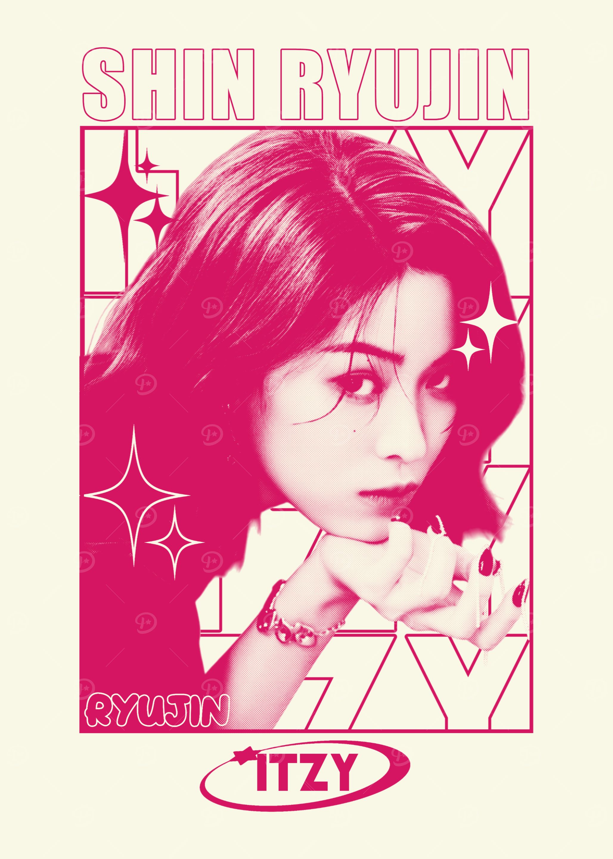 Ryujin ITZY K-Pop Poster' Poster, picture, metal print, paint by