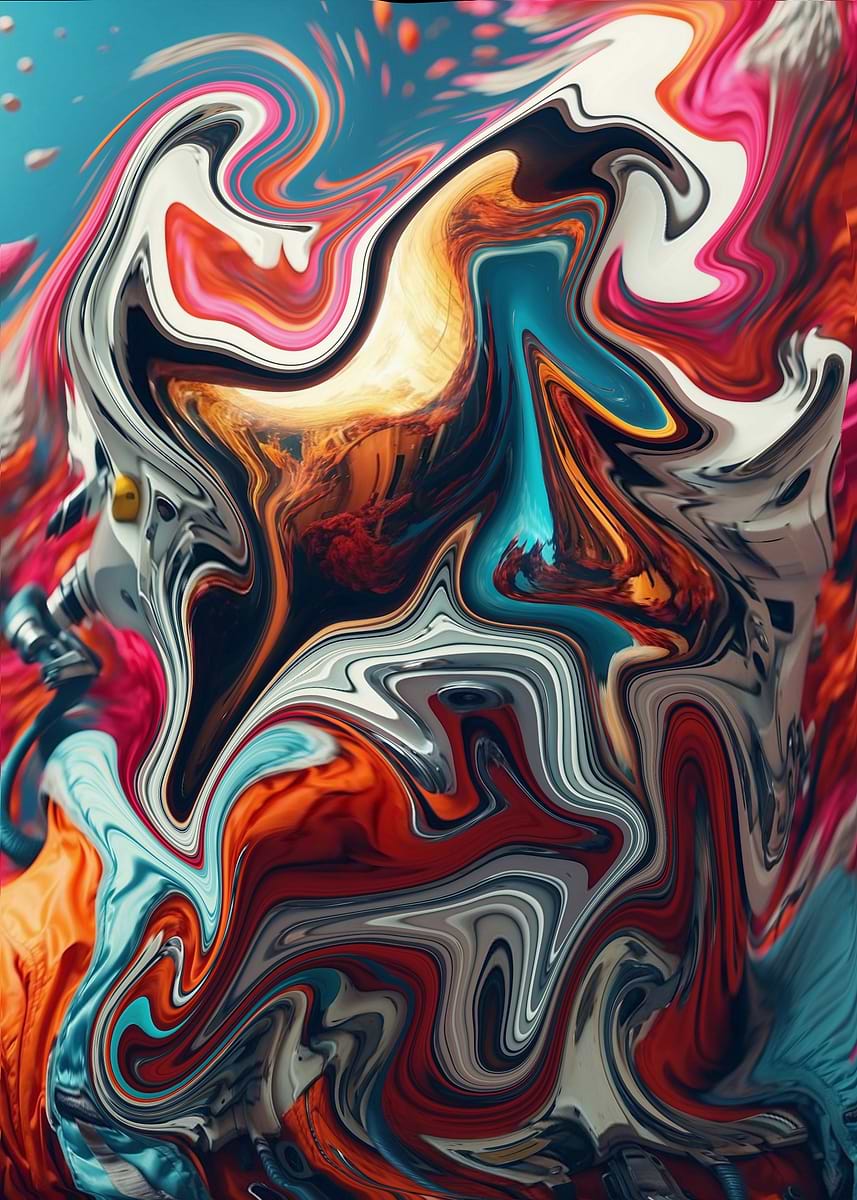 'Abstract Astronaut' Poster, picture, metal print, paint by ...