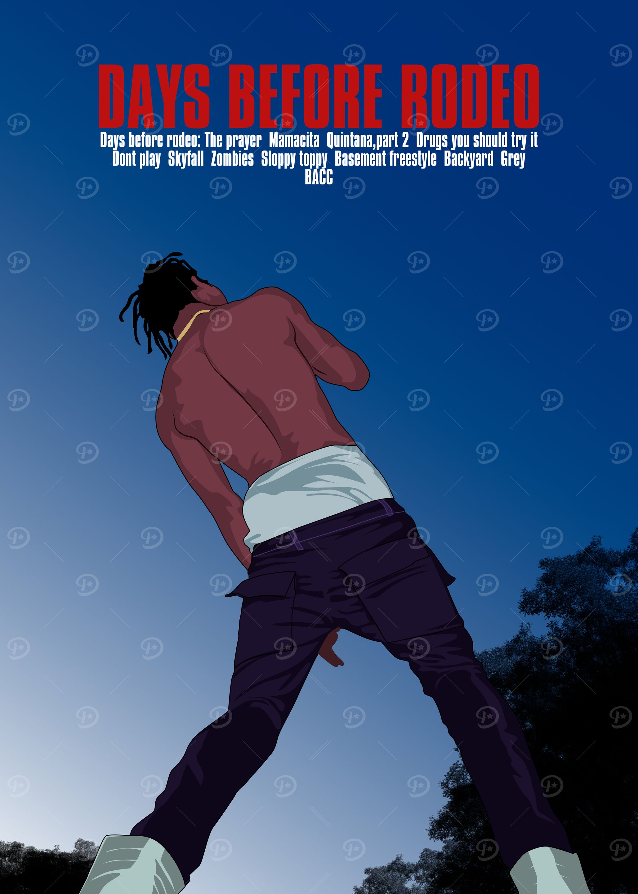 Travis Scott Days Before Rodeo' Poster, picture, metal print