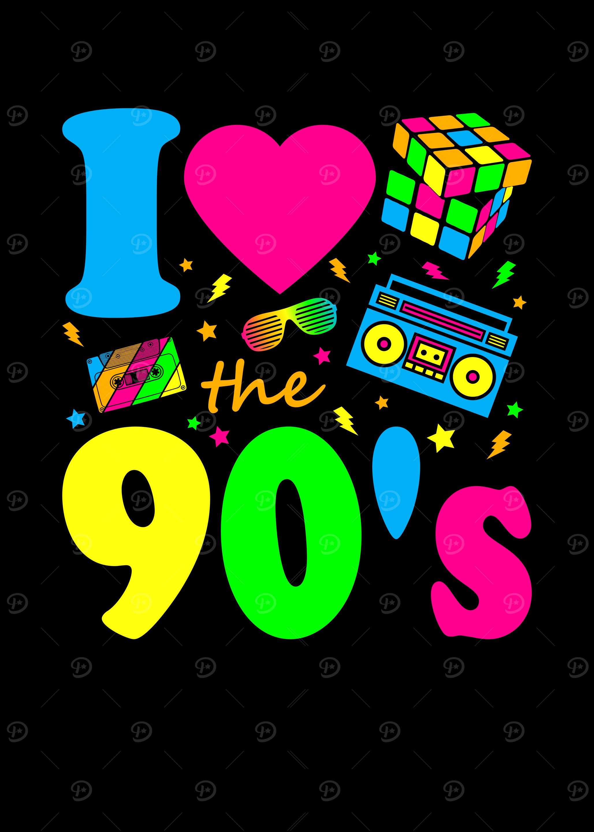 I Love the 90s' Poster, picture, metal print, paint by RockstaaR
