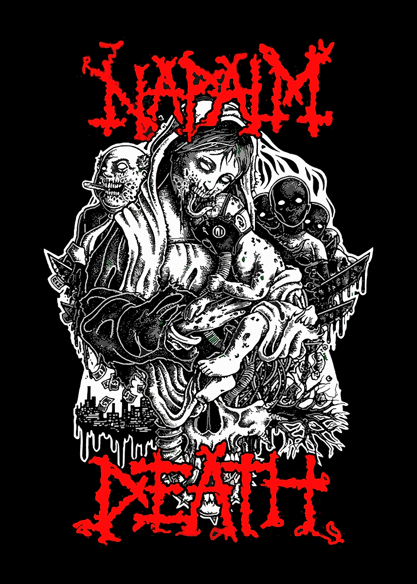 送料込み Napalm Death シルクスクリーンポスター 1996年 送料込み Napalm Death シルクスクリーンポスター 1996年 送料込み