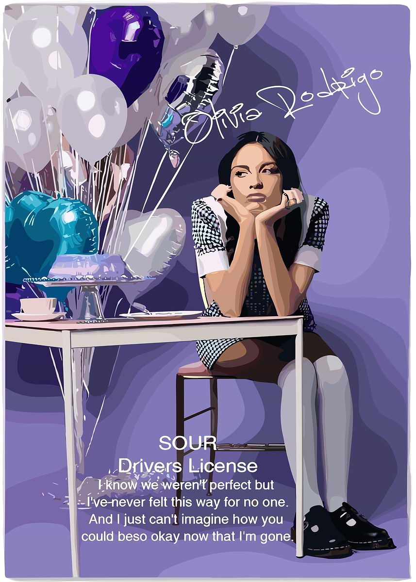 Olivia Rodrigo - Drivers License' Poster, picture, metal print