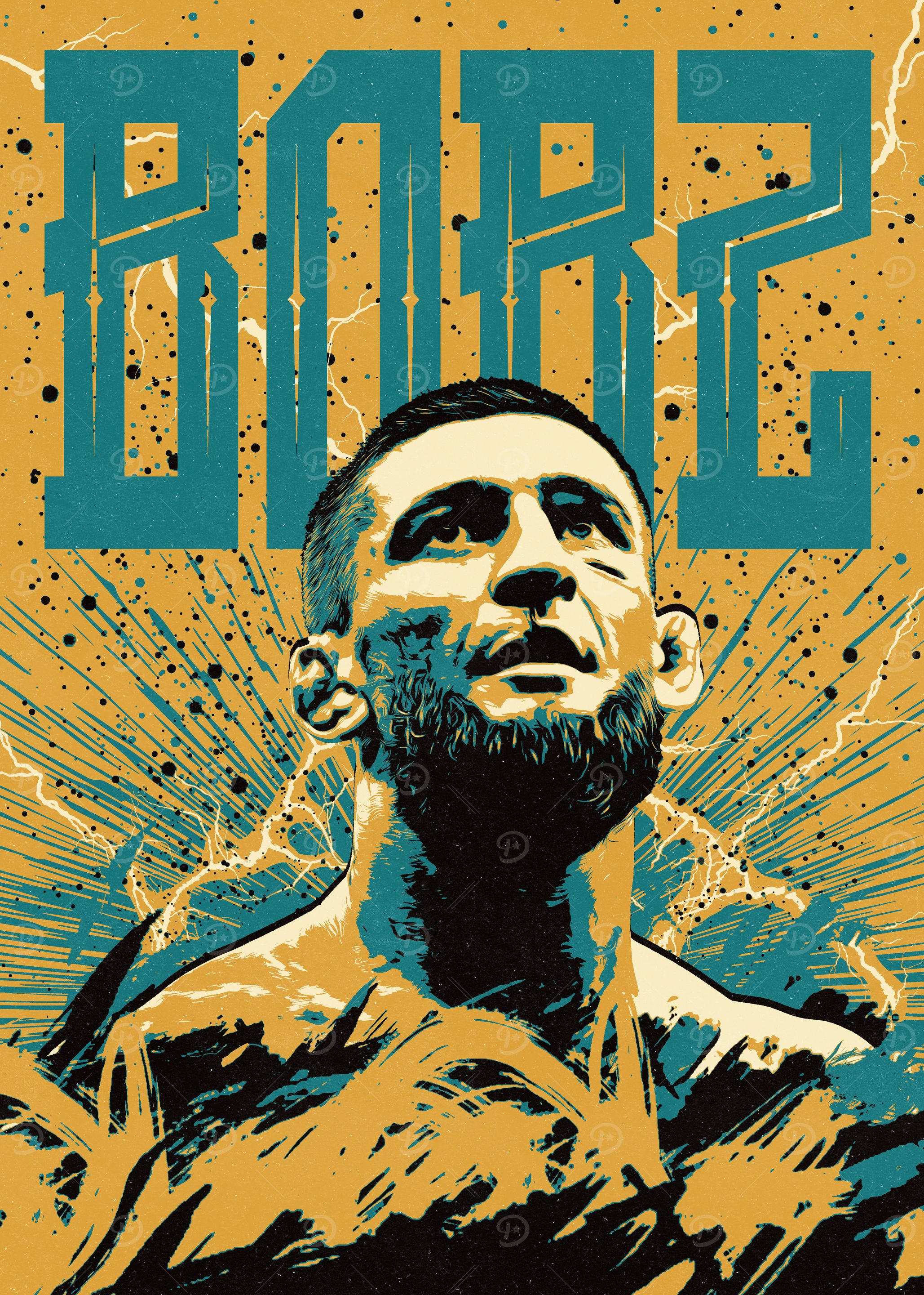 Khamzat Chimaev Poster' Poster, picture, metal print, paint by