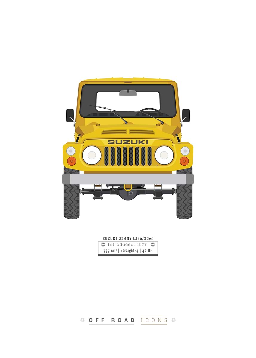 Jimny LJ80/SJ20 Grecian Ocher' Poster, picture, metal print, paint