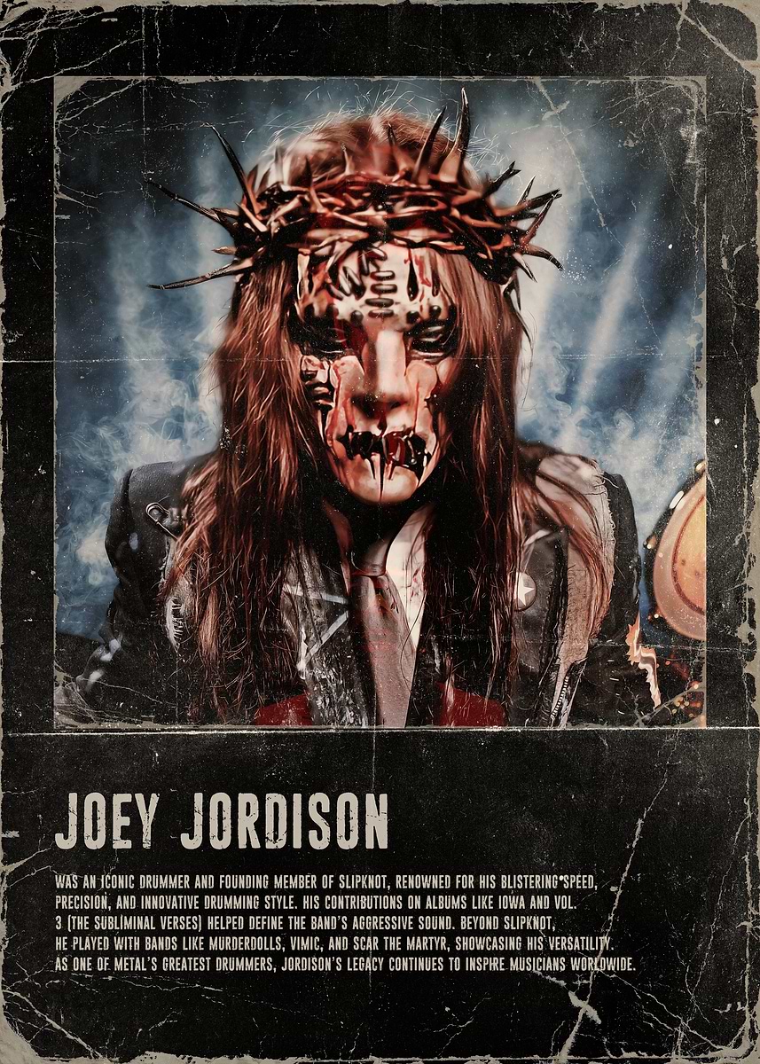 Joey Jordison Slipknot' Poster, picture, metal print, paint by