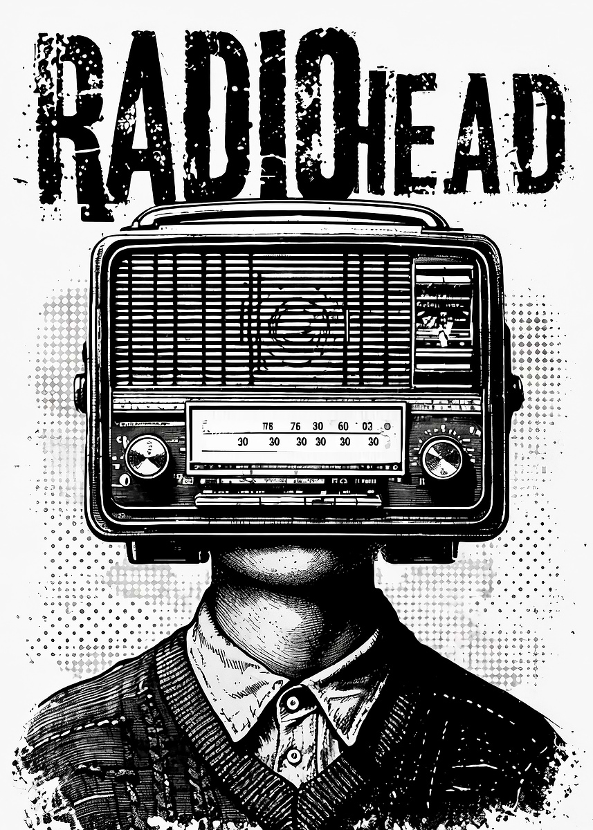 RADIOHEAD バンドポスター Radiohead Rock Band Vintage Band Shot Poster 24 X 34 Black