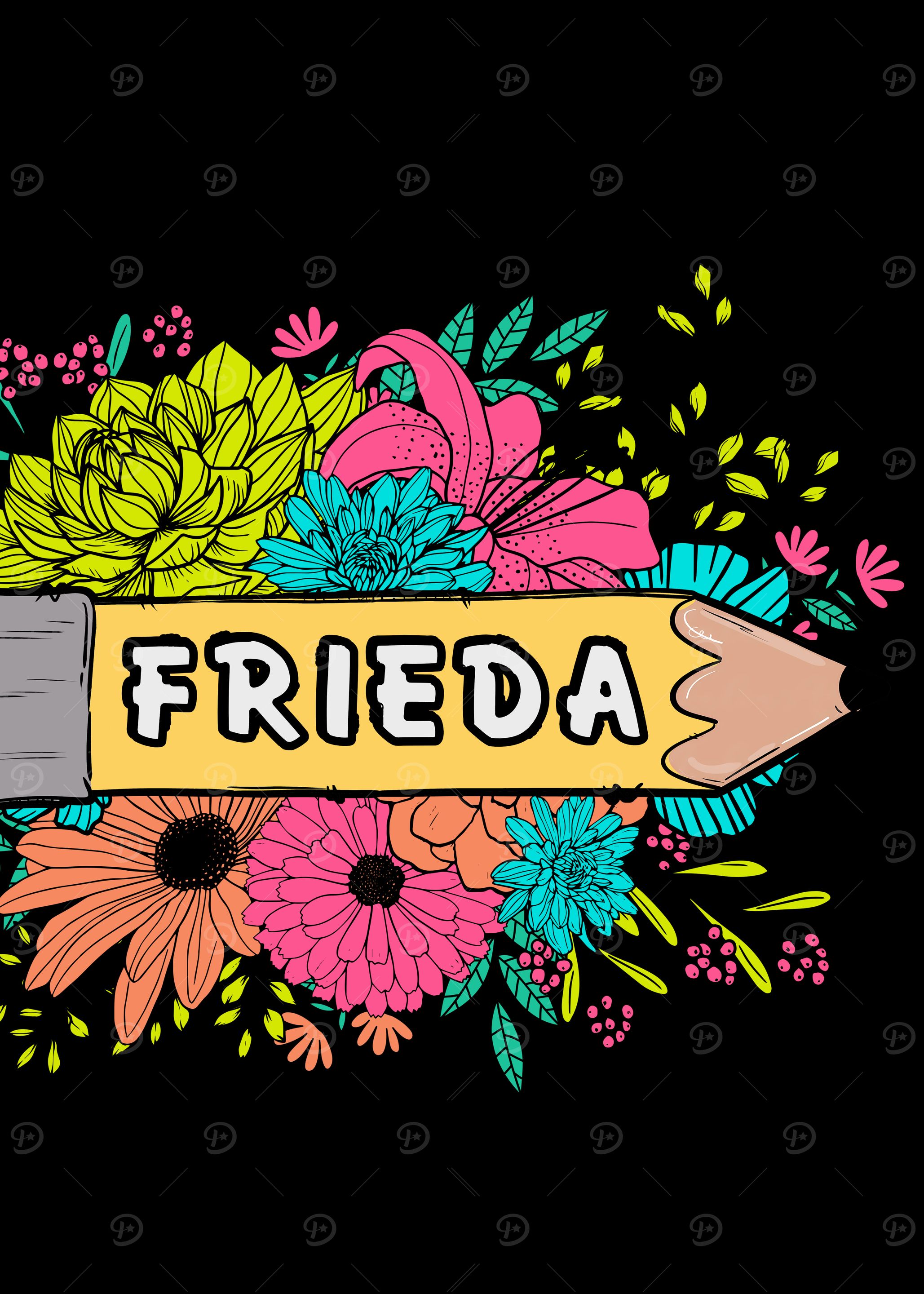 'Frieda Floral Name Art' Poster, picture, metal print, paint by René ...