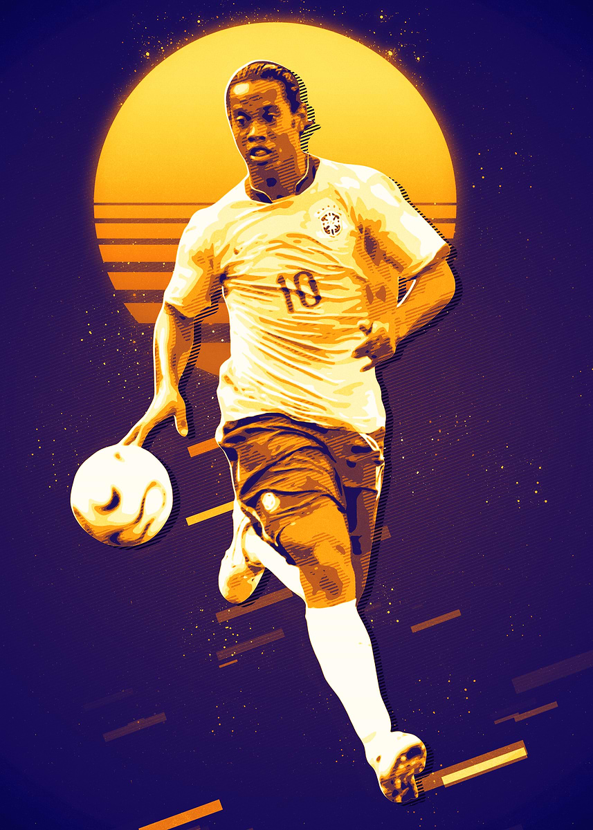 Ronaldinho Soccer Art' Poster, picture, metal print, paint by CLEO