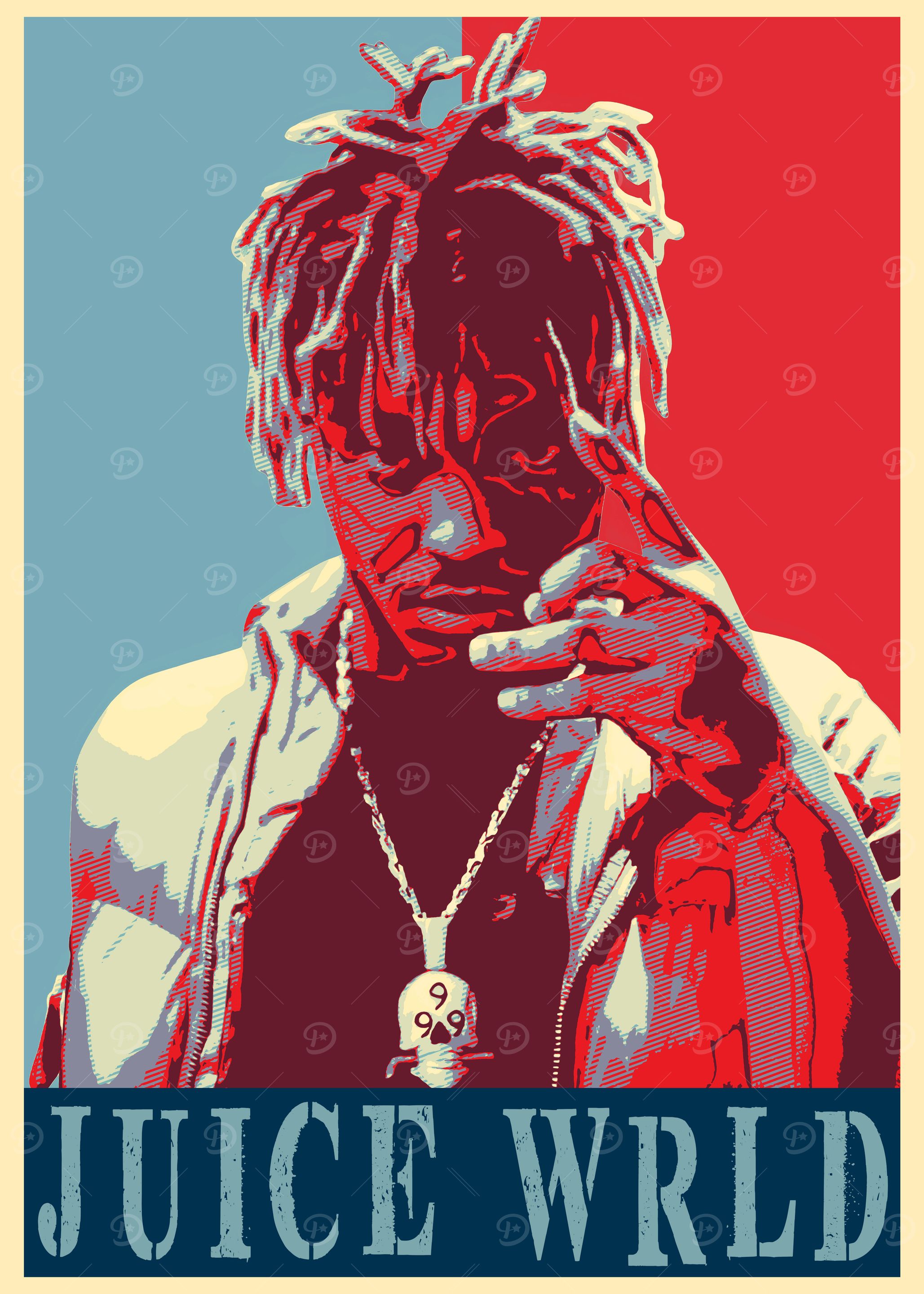 ポスター Juice Wrld poster Juice Wrld Poster' Poster, picture, metal print, paint by