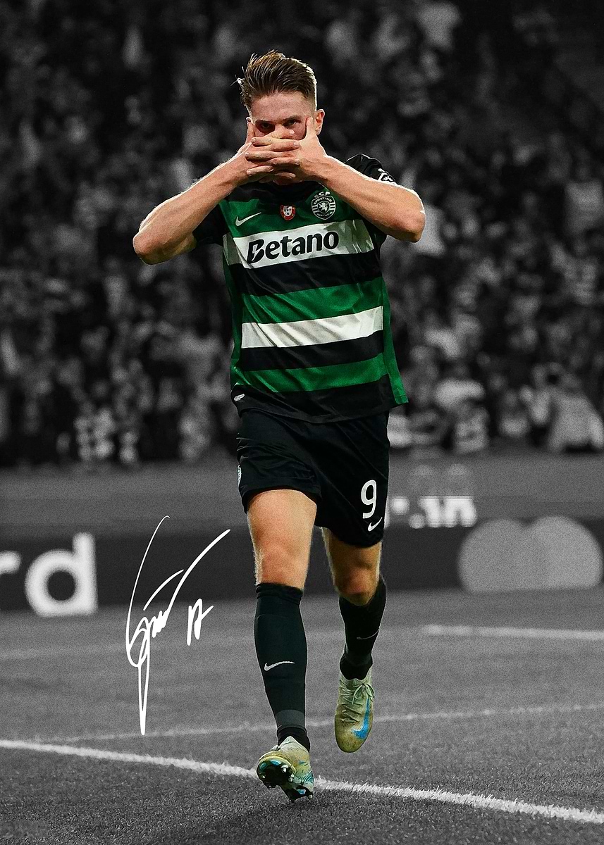 Viktor Gyokeres' Poster, picture, metal print, paint by Daisy