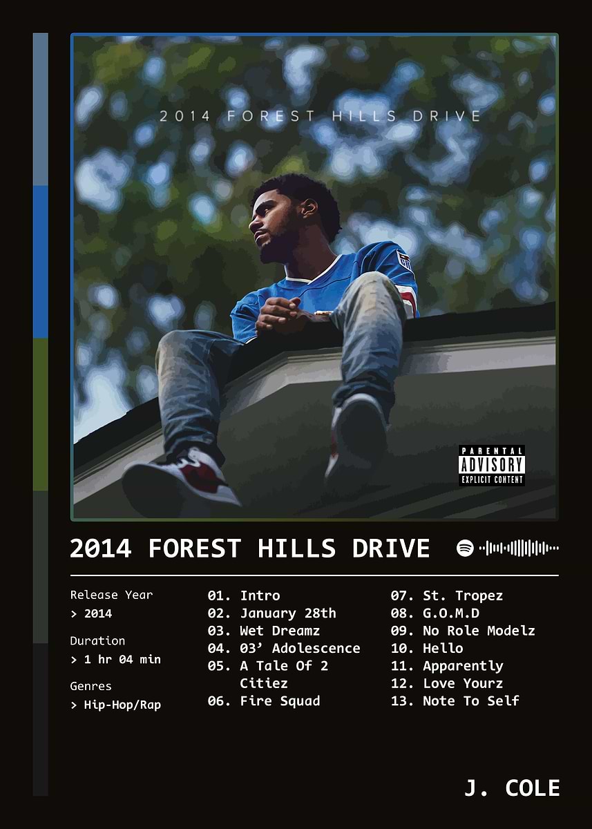 2014 Forest Hills Drive (2014) Album by J. Cole' Poster, picture