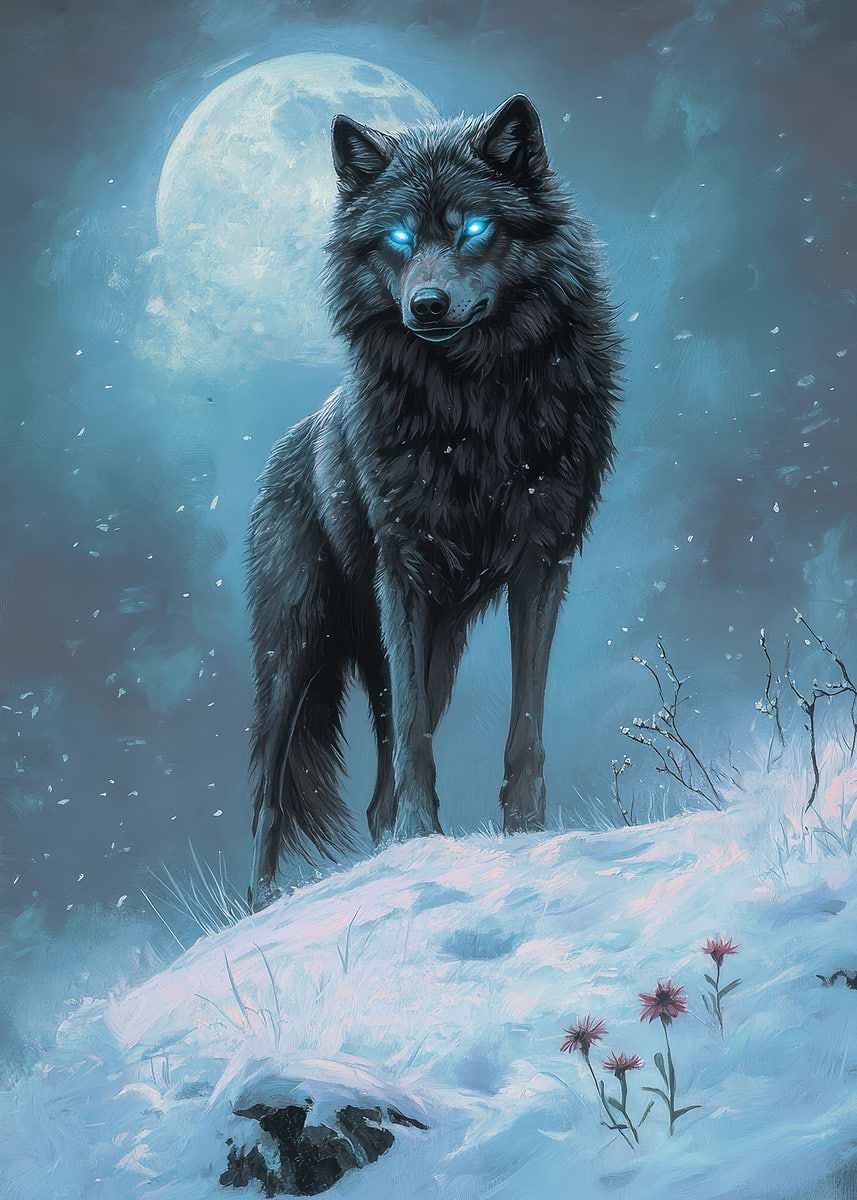Wolf of the Winter Soul' Poster, picture, metal print, paint by