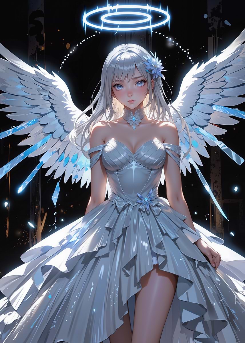 Angel with White Wings' Poster, picture, metal print, paint by