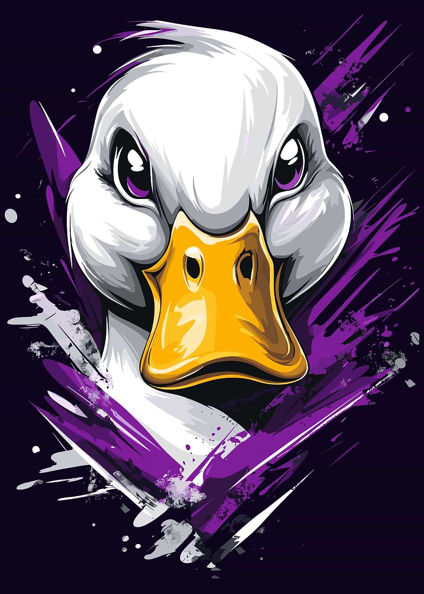 'Angry Duck Illustration' Poster, picture, metal print, paint by ...