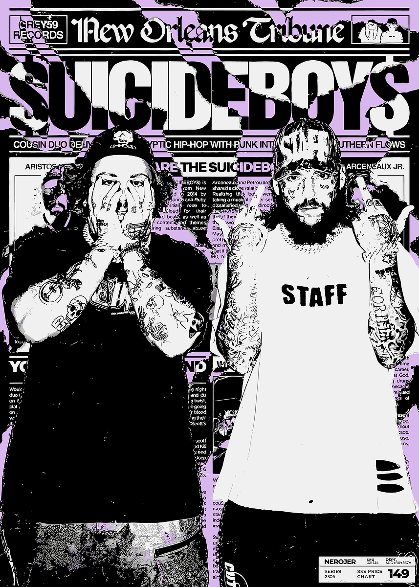 Suicideboys Music ' Poster, picture, metal print, paint by