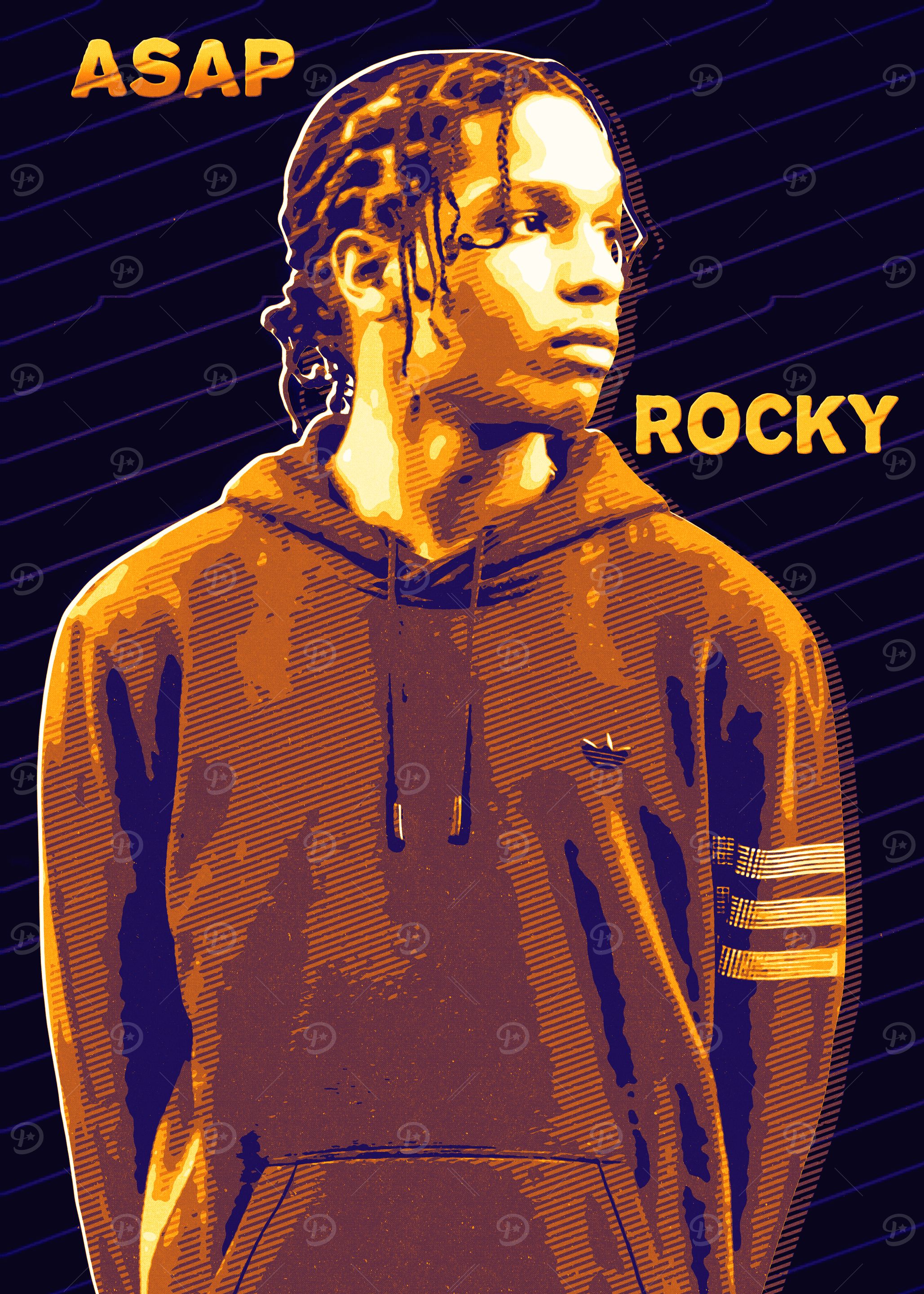 'ASAP Rocky Portrait' Poster, picture, metal print, paint by maxmoen ...