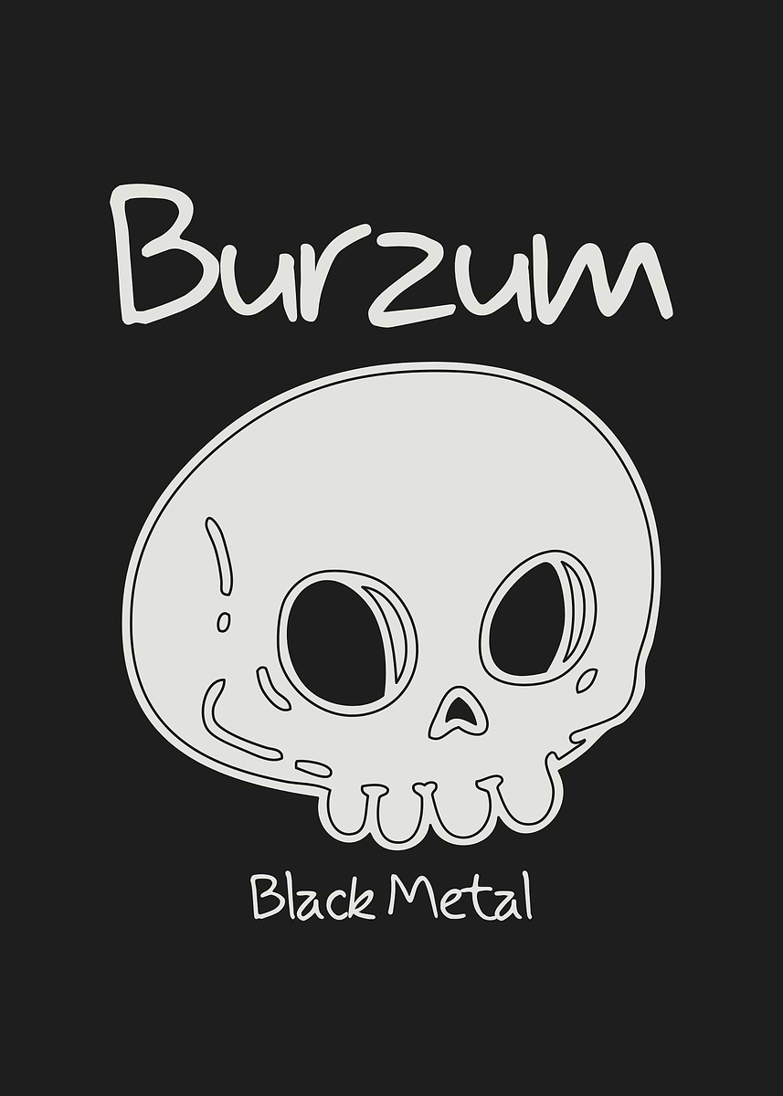 Burzum Black Metal Skull' Poster, picture, metal print, paint by
