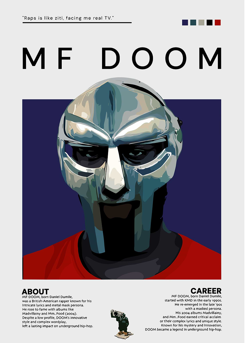 M.i.C MF DOOM POSTER ポスター L FACE Amazon.com: Hip Hop Poster MF Doom Poster Metal Face Rapper