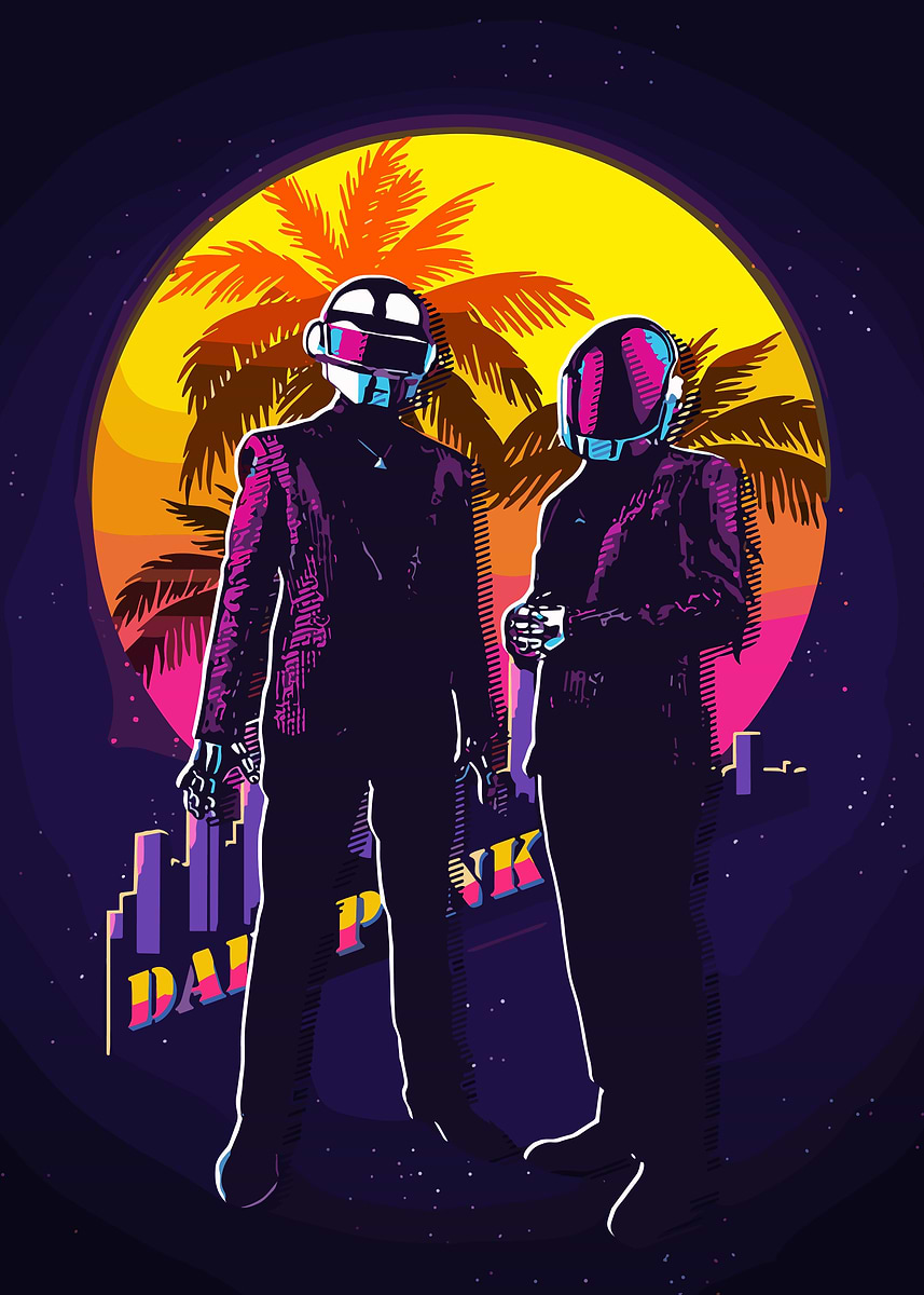 DAFT PUNK / ポスター DAFT PUNK poster autographed by Guy-Manuel de Homem-Christo