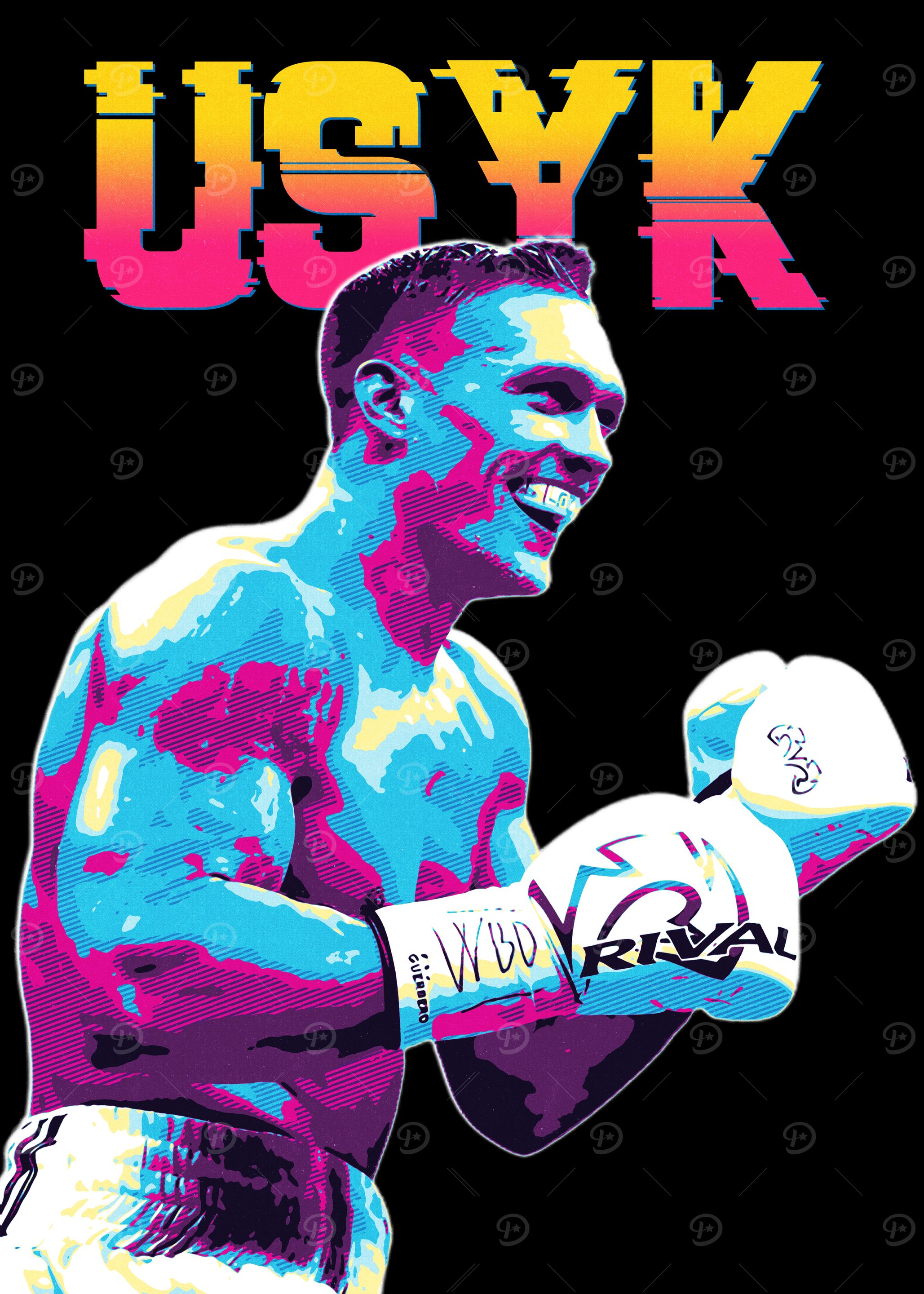 Usyk Boxing Art' Poster, picture, metal print, paint by Papa Giana