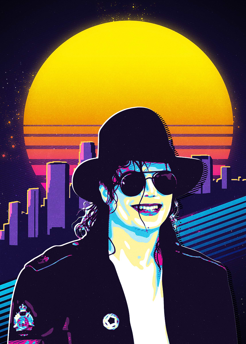 Michael Jackson Retro Art' Poster, picture, metal print, paint by