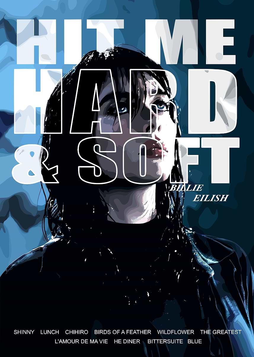 Billie Eilish - Hit Me Hard & Soft' Poster, picture, metal